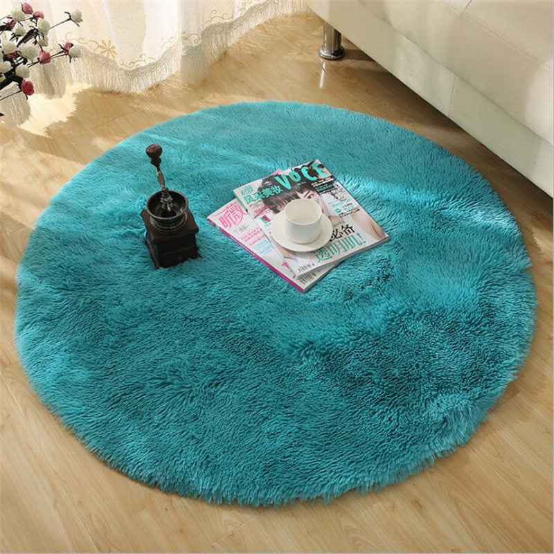 Fluffy Round Plush Rug For Living Room - Zen Home Ideas