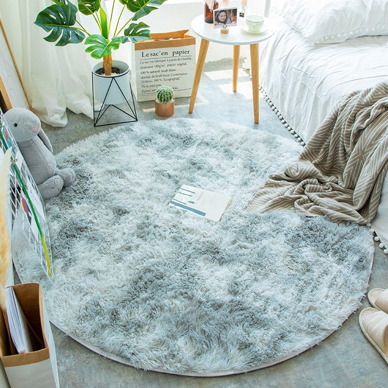 Fluffy Round Plush Rug For Living Room - Zen Home Ideas