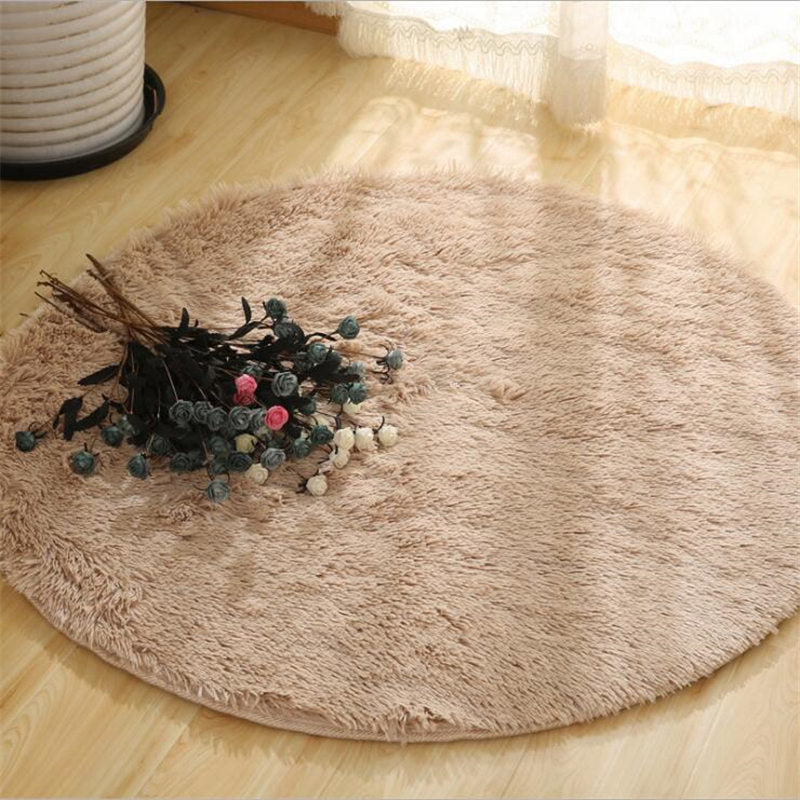 Fluffy Round Plush Rug For Living Room - Zen Home Ideas