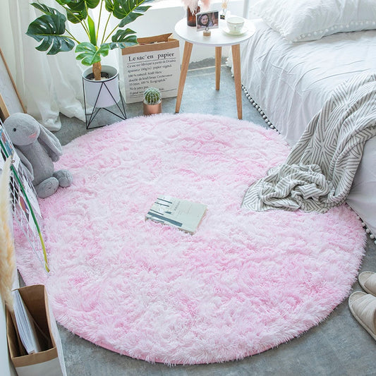 Fluffy Round Plush Rug For Living Room - Zen Home Ideas