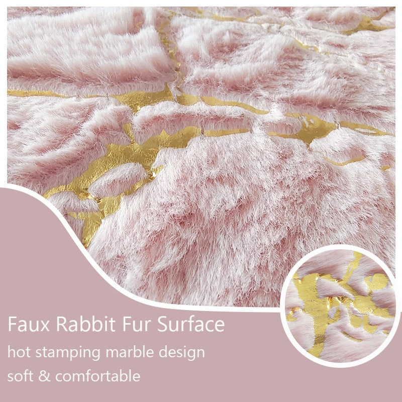 Round Soft Fluffy Rabbit Fur Rug For Living - Zen Home Ideas