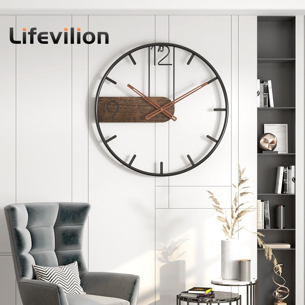 3D Nordic Metal Round Iron Wall Clock - Zen Home Ideas