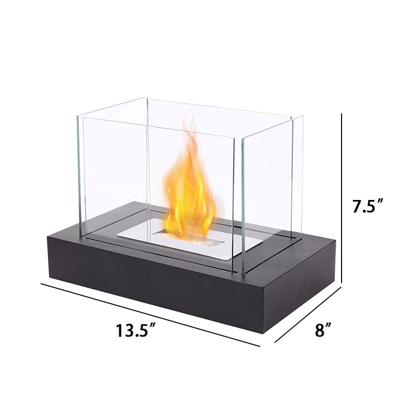 Portable Two-Sided Glass Fireplace Fire Pit - Zen Home Ideas