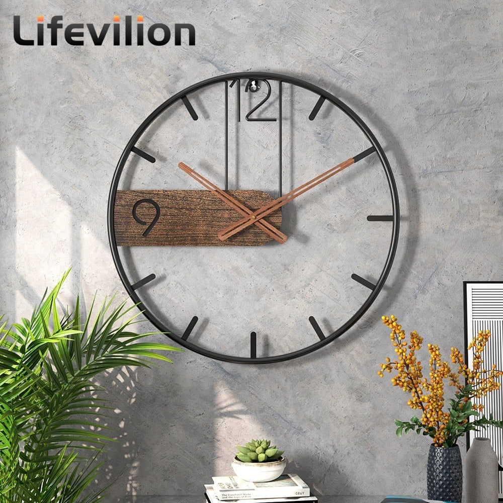 3D Nordic Metal Round Iron Wall Clock - Zen Home Ideas