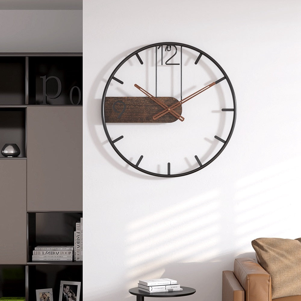 3D Nordic Metal Round Iron Wall Clock - Zen Home Ideas