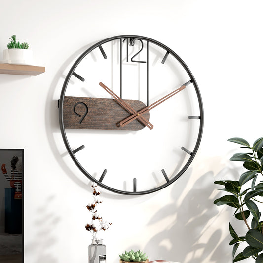 3D Nordic Metal Round Iron Wall Clock - Zen Home Ideas