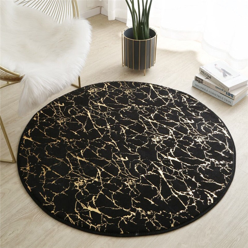 Round Soft Fluffy Rabbit Fur Rug For Living - Zen Home Ideas