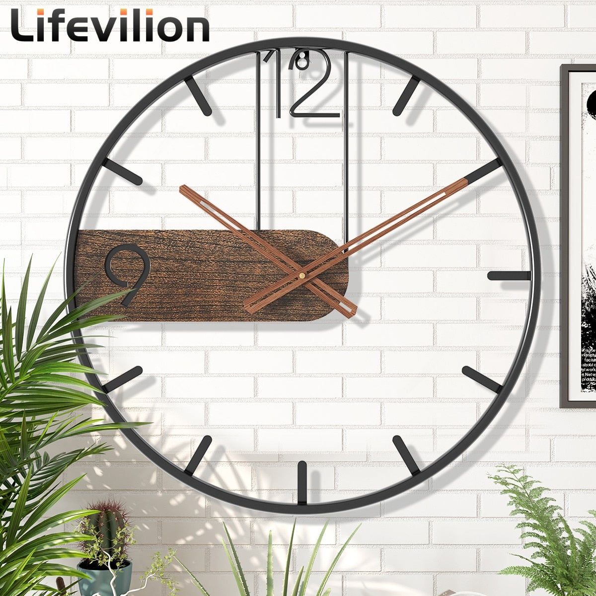 3D Nordic Metal Round Iron Wall Clock - Zen Home Ideas